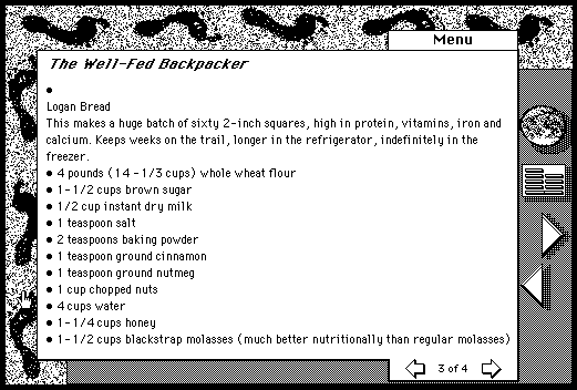 Digital Whole Earth Catalog HyperCard Bread Recipe